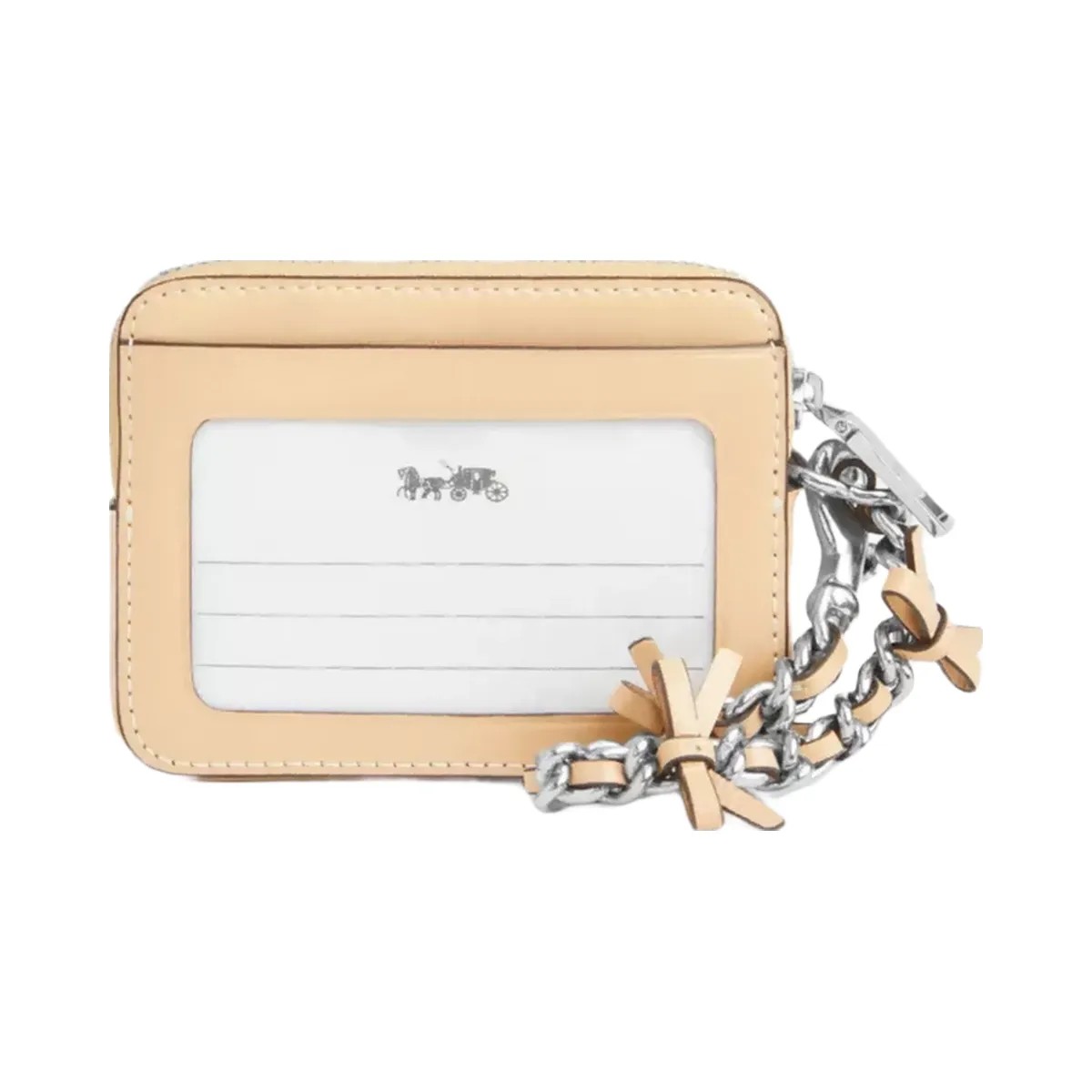 Coach Zip Card Case With Bows in Silver Light Sand - HypeFly India View 2