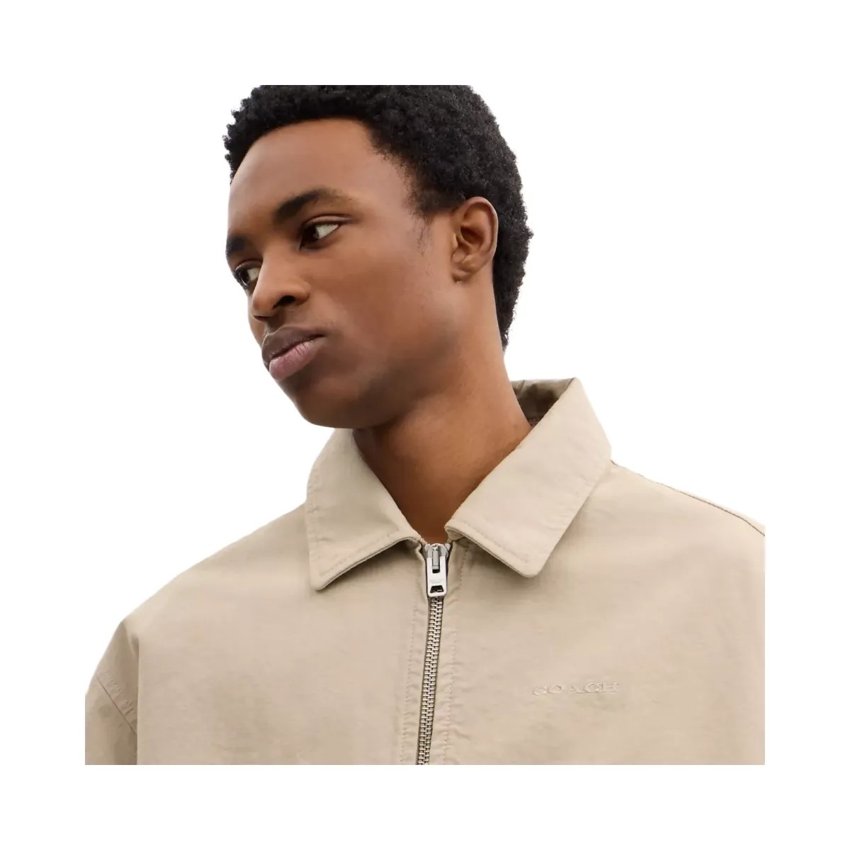 Coach Zip Up Blouson Jacket in Dark Stone - HypeFly India View 4