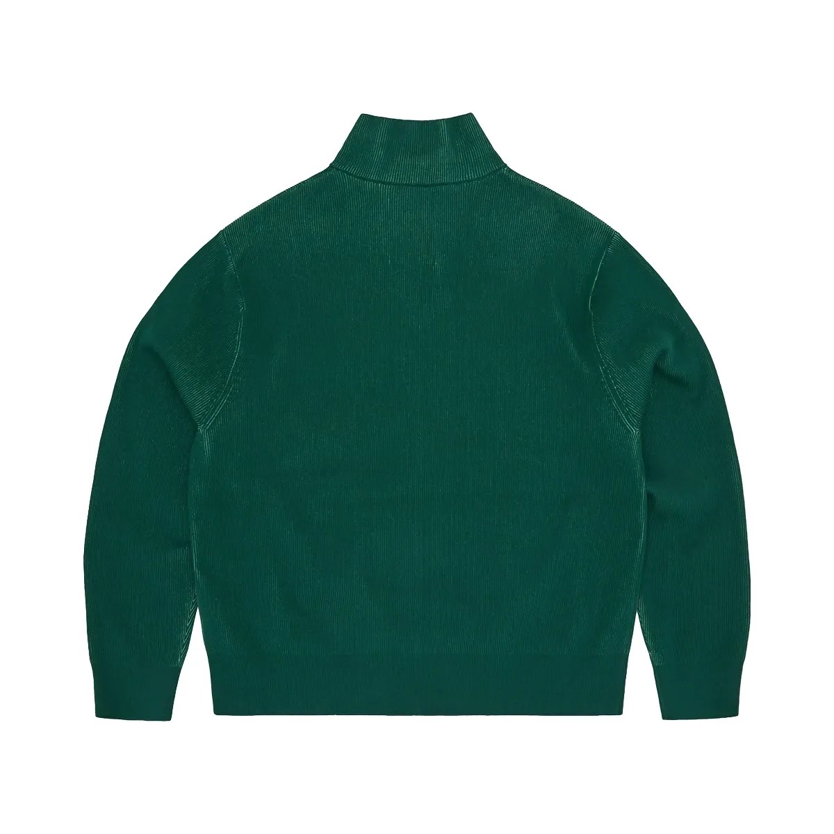 Corteiz 2 Tone Ribbed Knit Zip Up Green - HypeFly India View 2