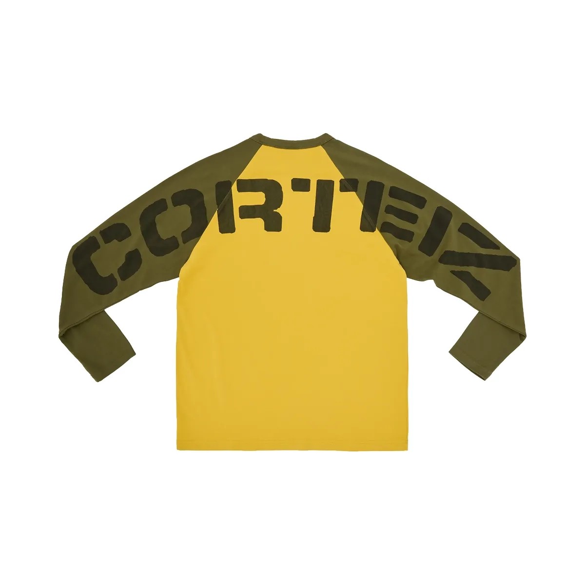 Corteiz Stencil Raglan Ls Gold/Olive - HypeFly India View 2