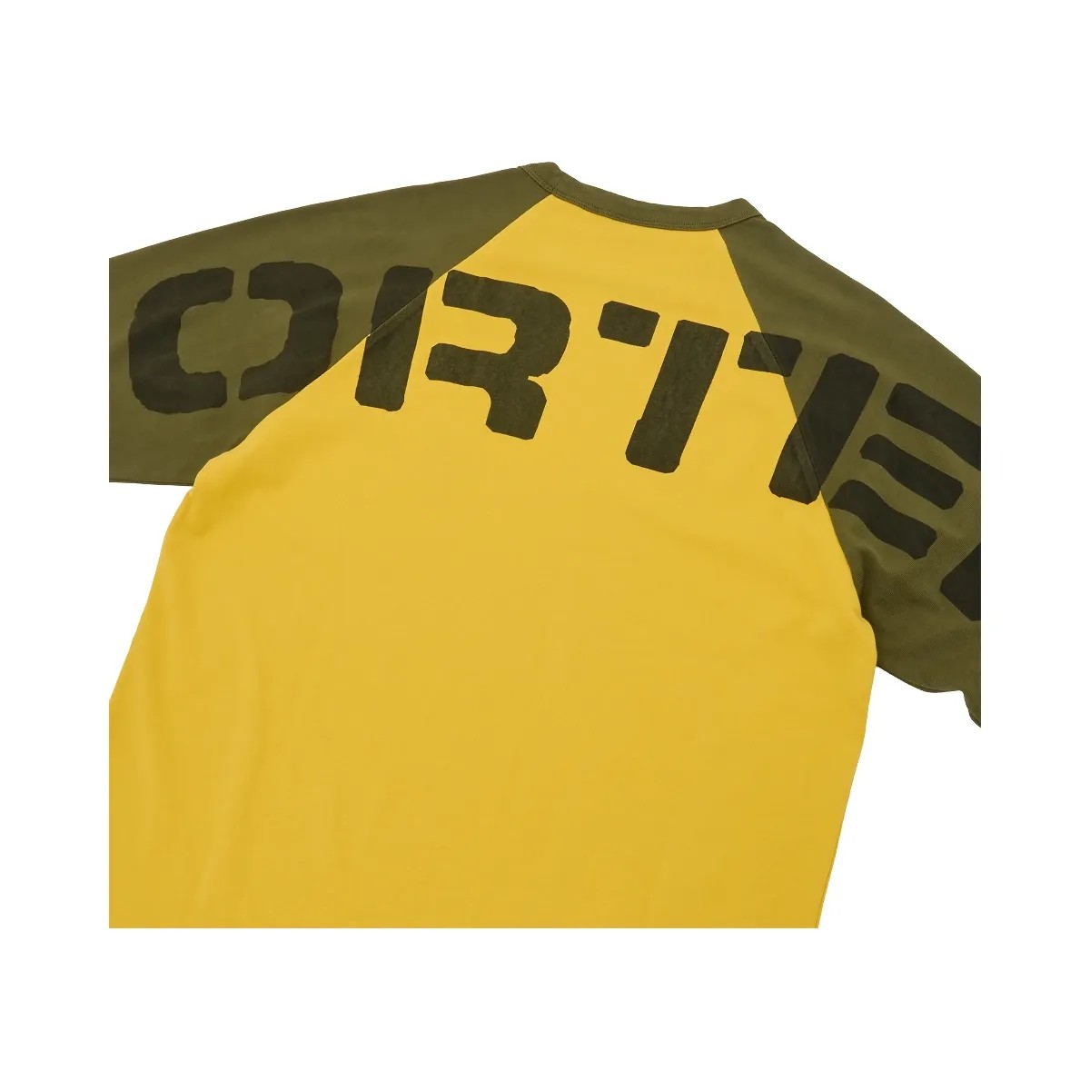 Corteiz Stencil Raglan Ls Gold/Olive - HypeFly India View 3