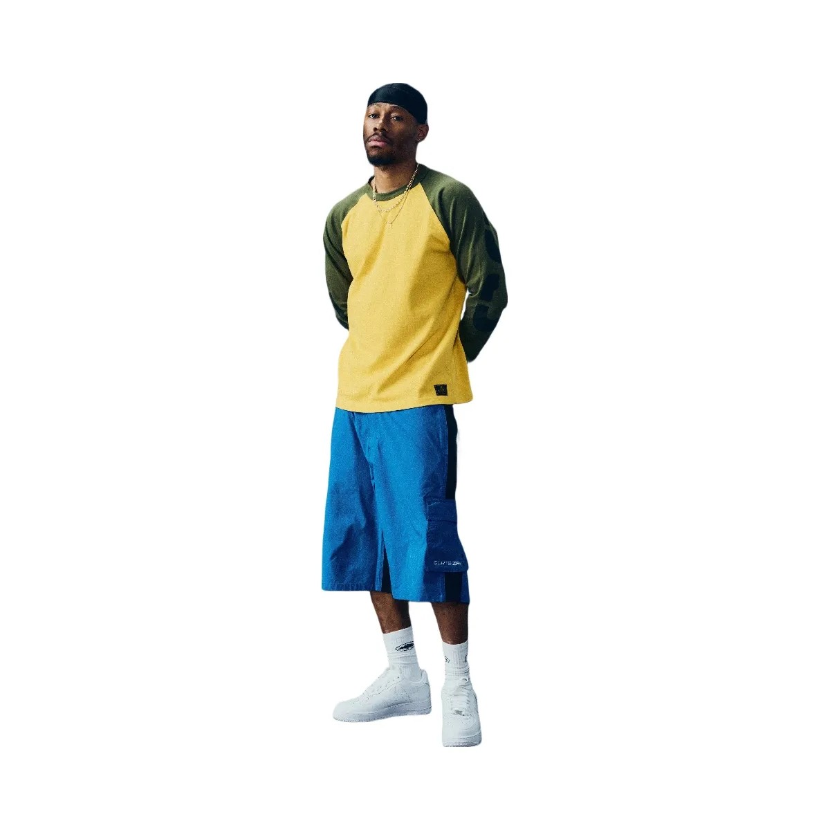 Corteiz Stencil Raglan Ls Gold/Olive - HypeFly India View 4
