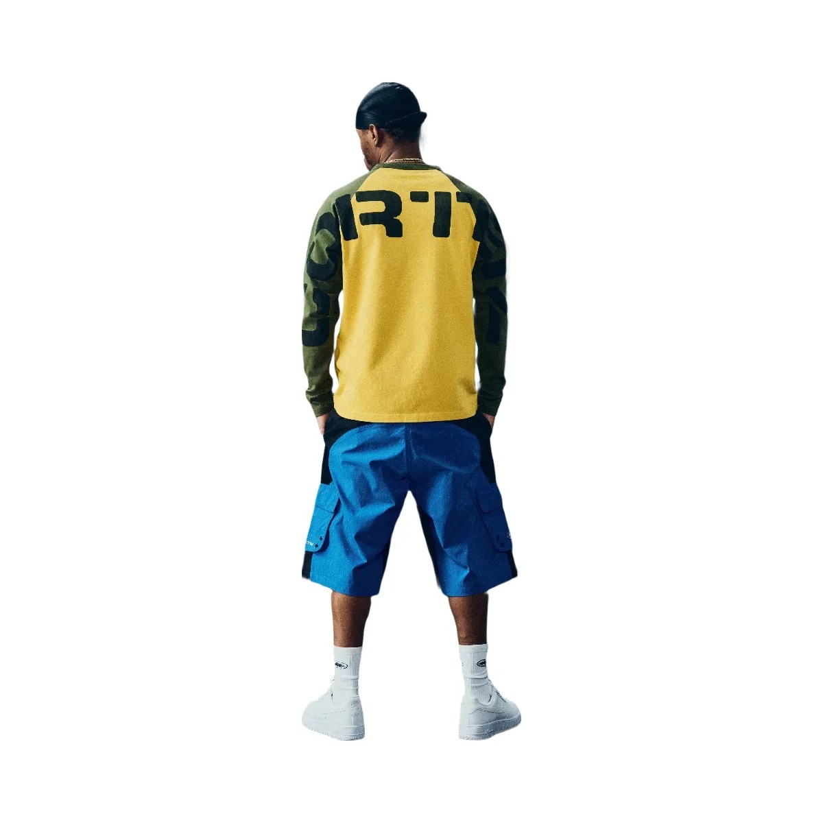 Corteiz Stencil Raglan Ls Gold/Olive - HypeFly India View 5