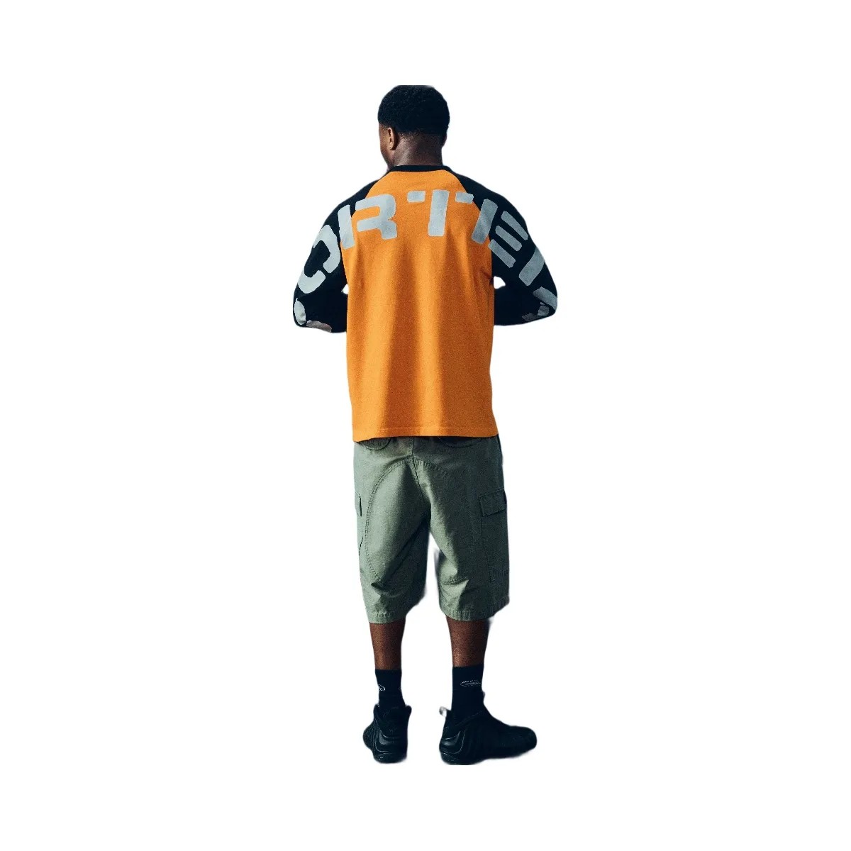 Corteiz Stencil Raglan Ls Orange/Black - HypeFly India View 5