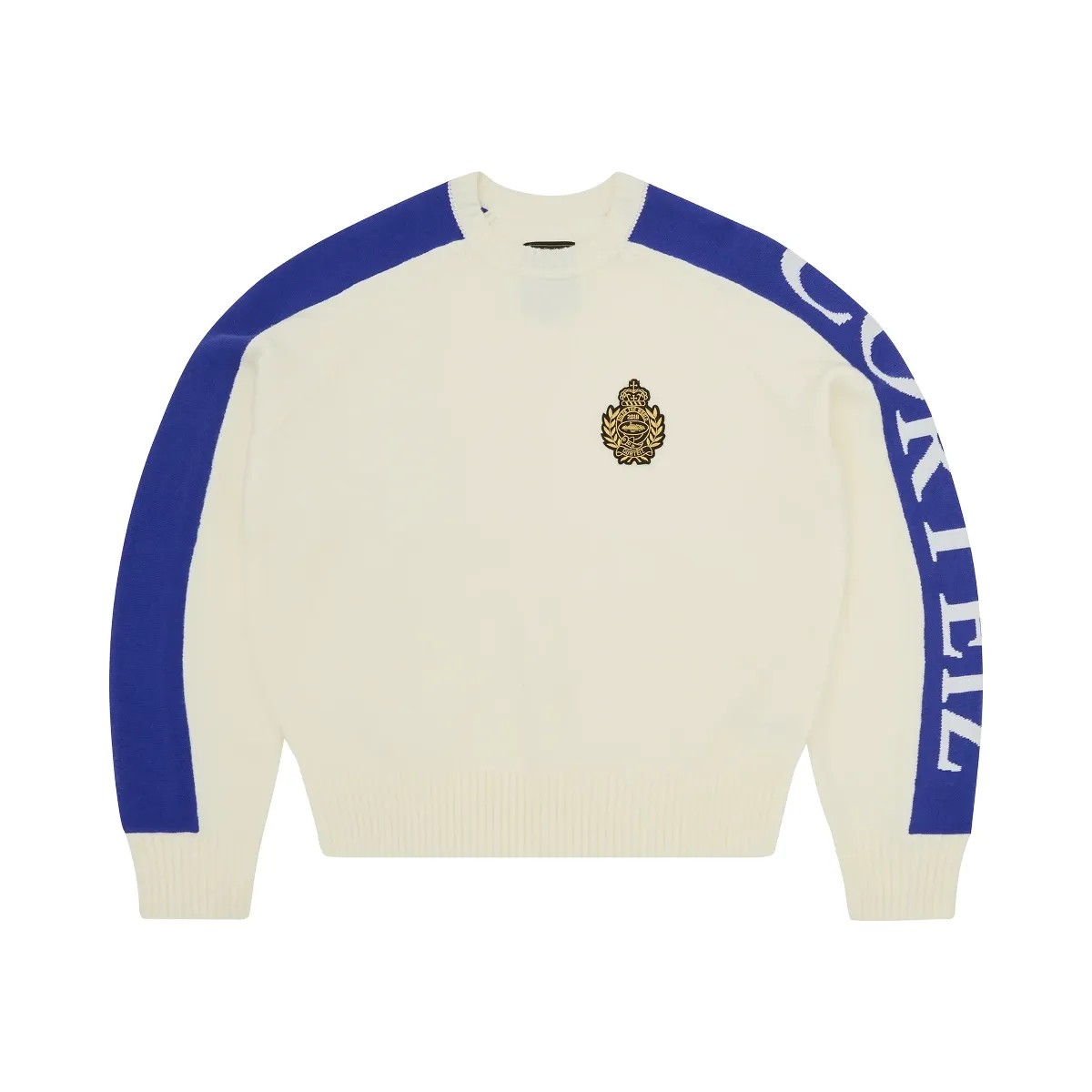 Corteiz Vvs Panel Knit Sweater Cream - HypeFly India View 1
