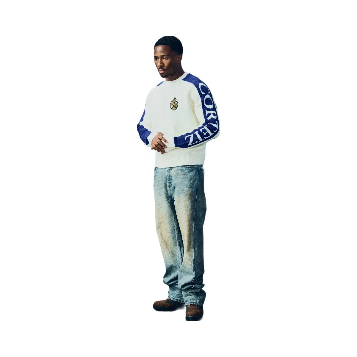 Corteiz Vvs Panel Knit Sweater Cream - HypeFly India View 5