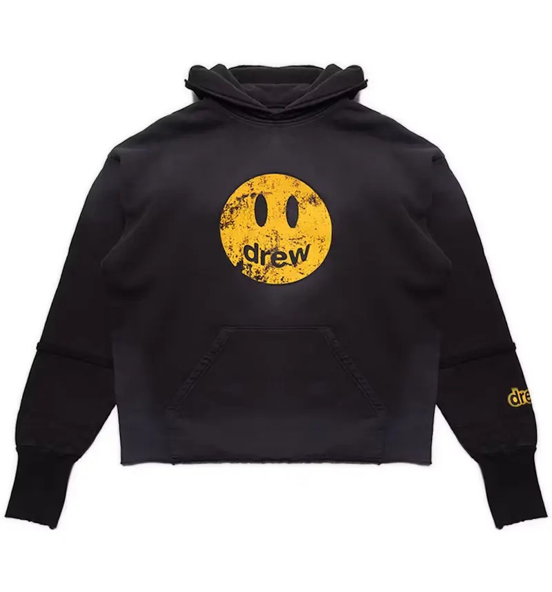 Drew House Deconstructed Mascot Hoodie 'Faded Black' - HypeFly India View 1