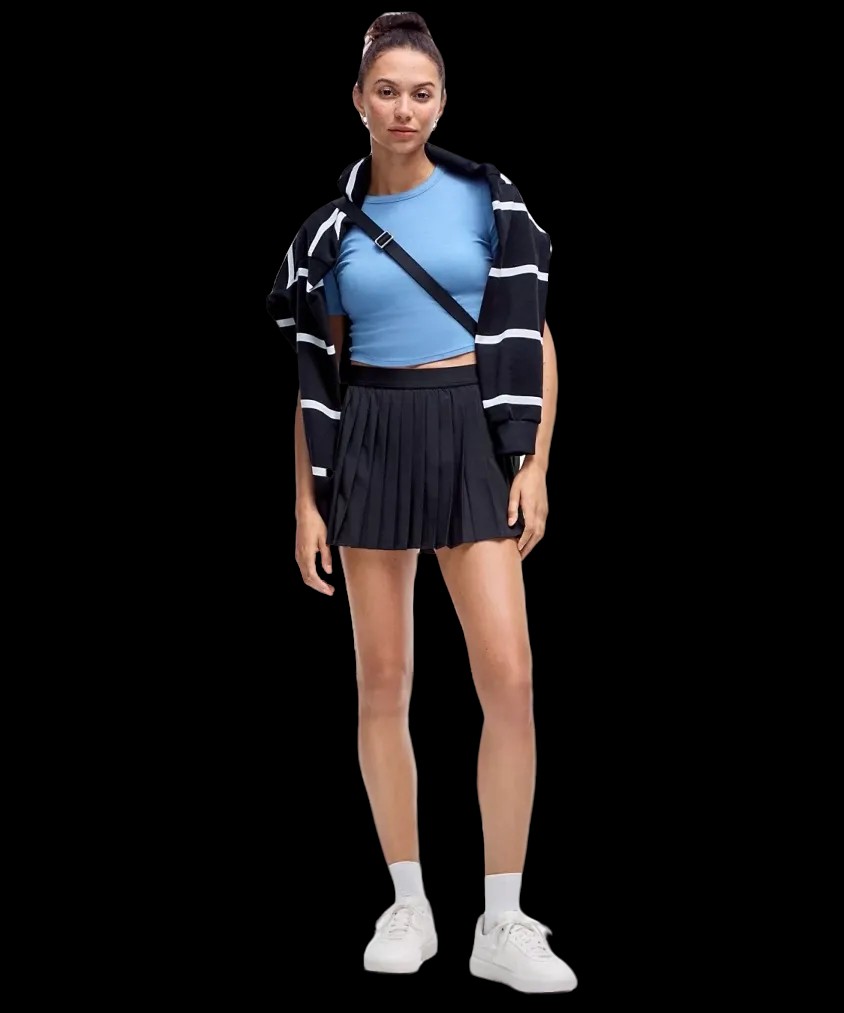 Lululemon High-Rise Pleated Tennis Skirt Black - HypeFly India View 2