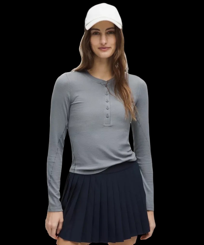 Lululemon Hold Tight Long-Sleeve Henley Solar Grey - HypeFly India View 1