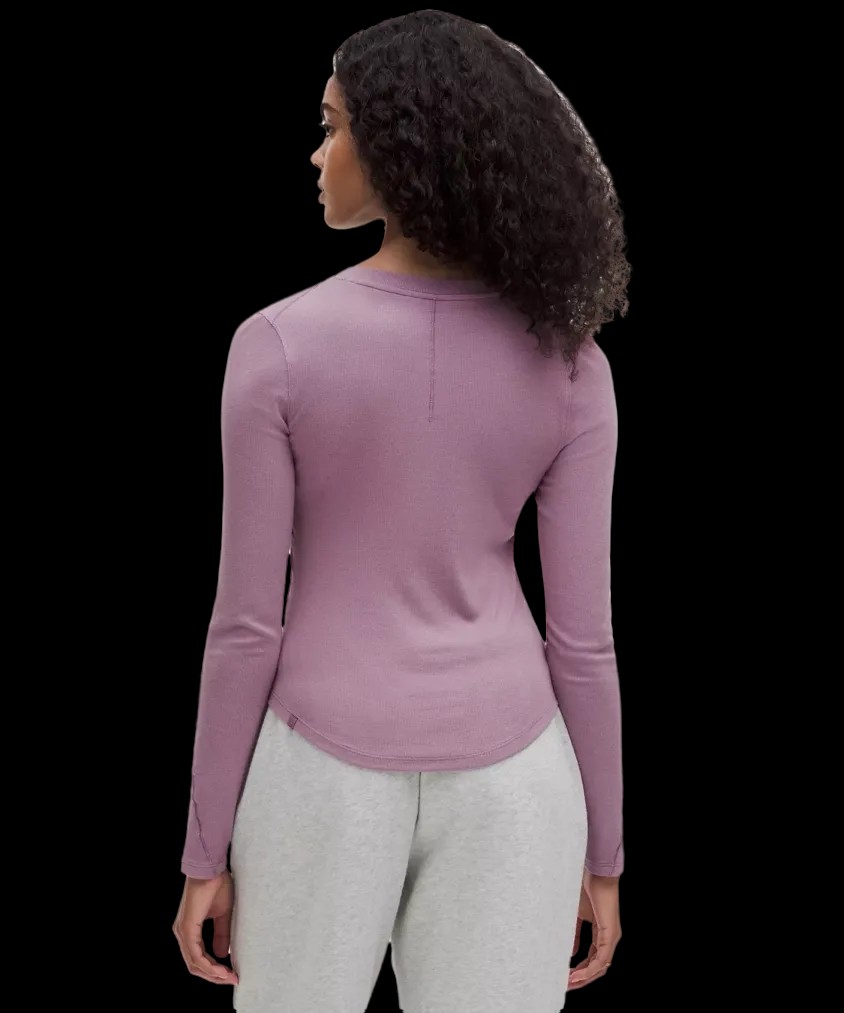 Lululemon Hold Tight Long-Sleeve Henley Lavender Lux - HypeFly India View 3