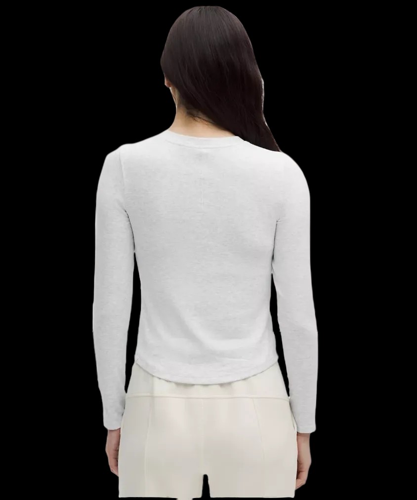 Lululemon Hold Tight Long-Sleeve Henley Heathered Core Ultra Light Grey - HypeFly India View 3