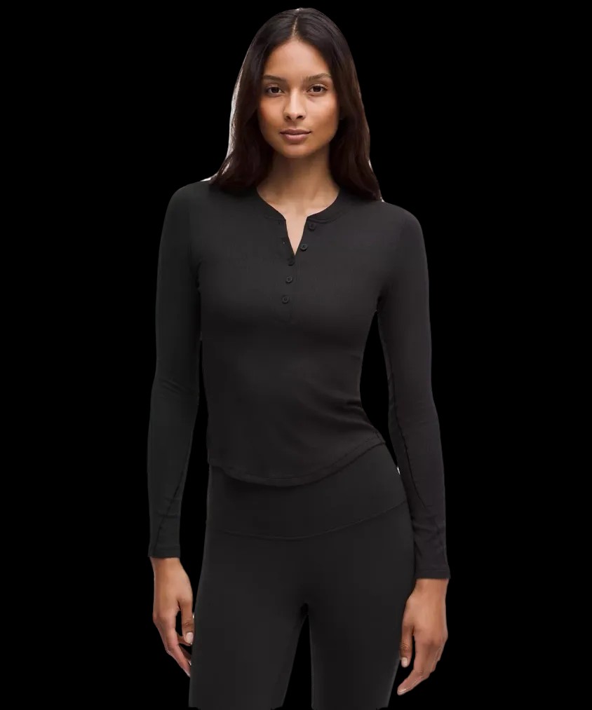 Lululemon Hold Tight Long-Sleeve Henley Black - HypeFly India View 1