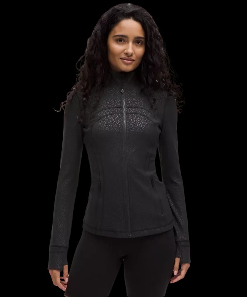 Lululemon Define Jacket Nulu Leopard Daisy Emboss Black - HypeFly India View 1
