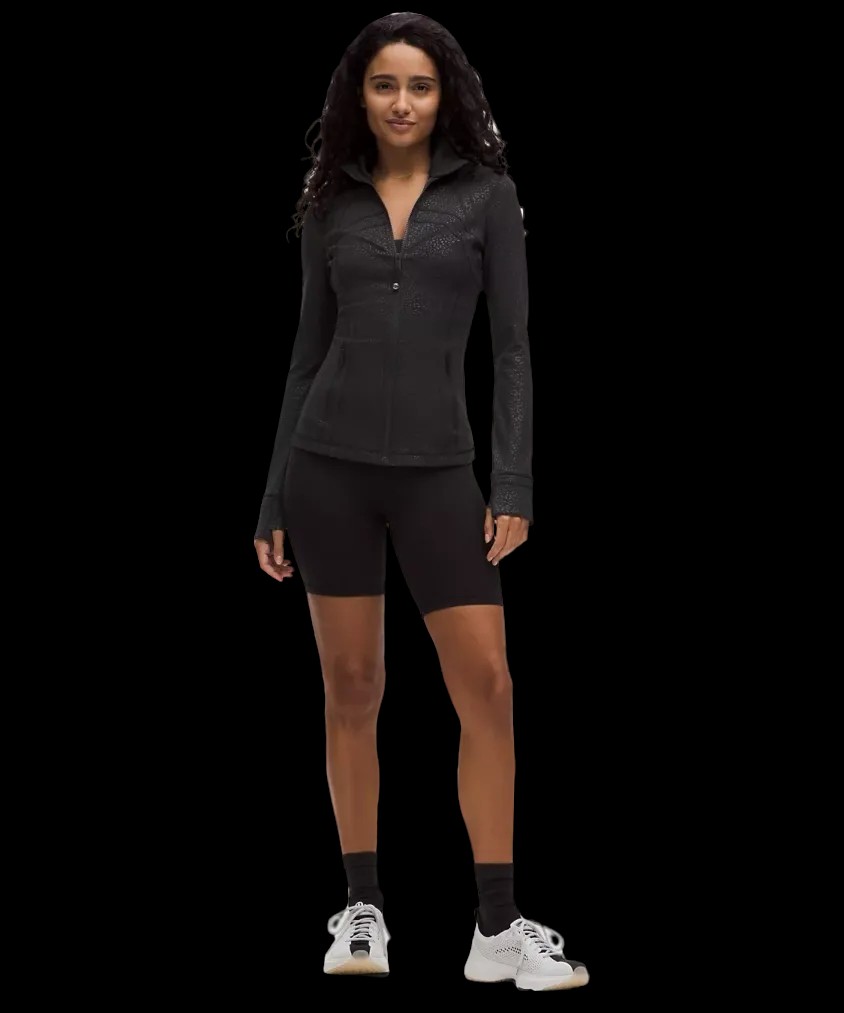 Lululemon Define Jacket Nulu Leopard Daisy Emboss Black - HypeFly India View 2