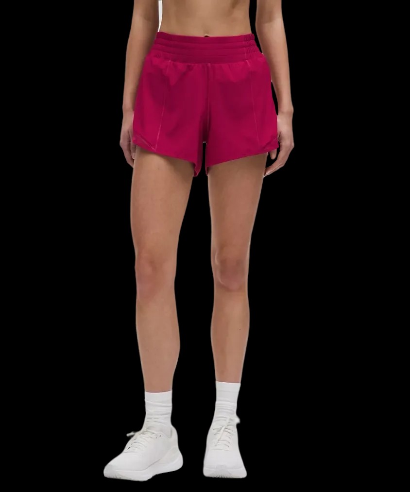 Lululemon Hotty Hot High-Rise Lined Short 4" Magenta Smoke - HypeFly India View 1