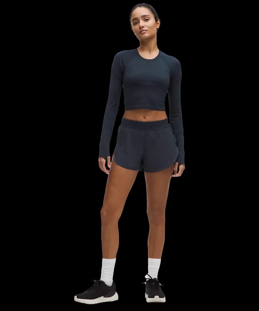 Lululemon Fast and Free High-Rise Classic-Fit Split Short 3" True Navy - HypeFly India View 2