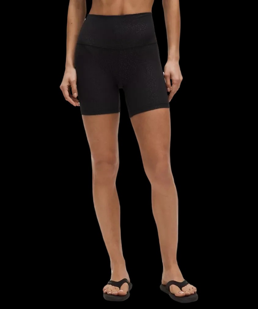 Lululemon Align™ High-Rise Short 6" Leopard Daisy Emboss Black - HypeFly India View 1