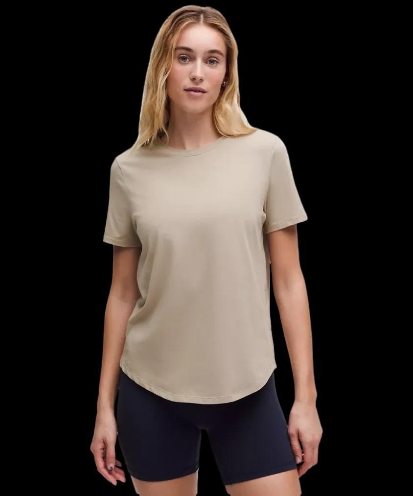 Lululemon Love Curved-Hem Crewneck T-Shirt Sheer Oak - HypeFly India View 1