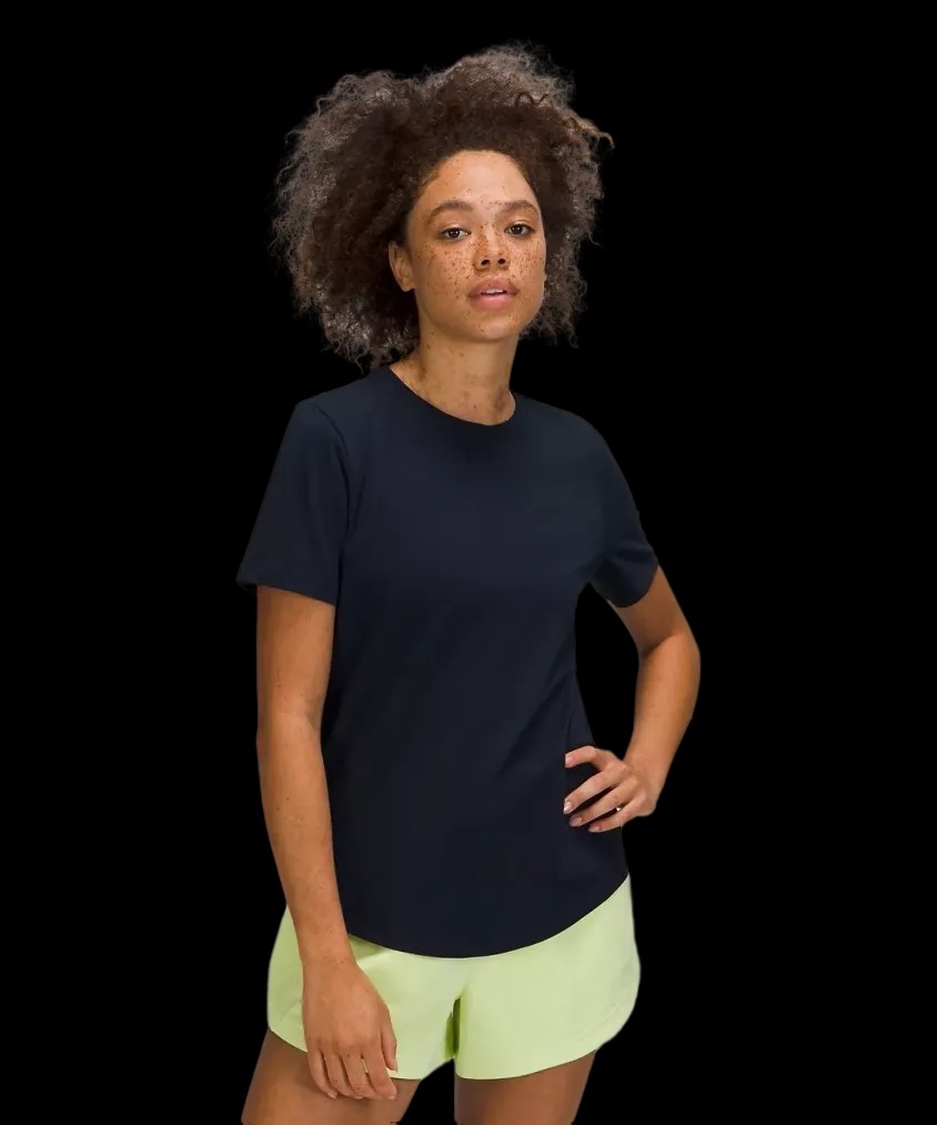 Lululemon Love Curved-Hem Crewneck T-Shirt True Navy - HypeFly India View 1