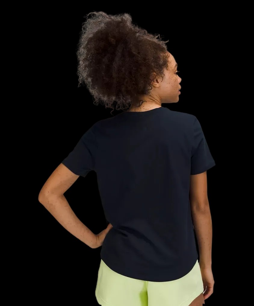 Lululemon Love Curved-Hem Crewneck T-Shirt True Navy - HypeFly India View 3