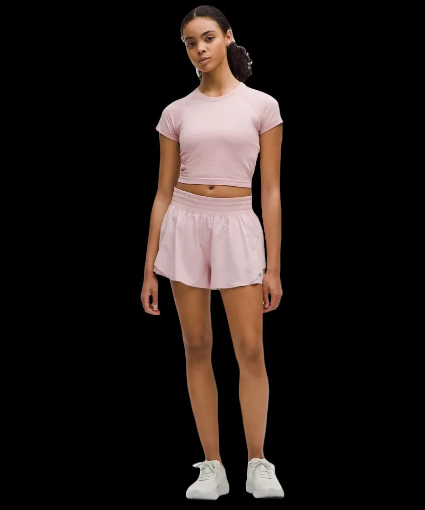 Lululemon Swiftly Tech Cropped Short-Sleeve Shirt 2.0 Pink Haze - HypeFly India View 2