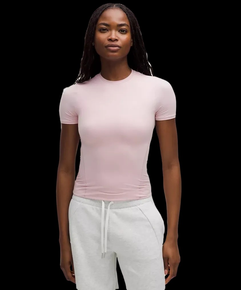 Lululemon Wundermost Ultra-Soft Nulu Hip-Length Crewneck Shirt Pink Haze - HypeFly India View 1