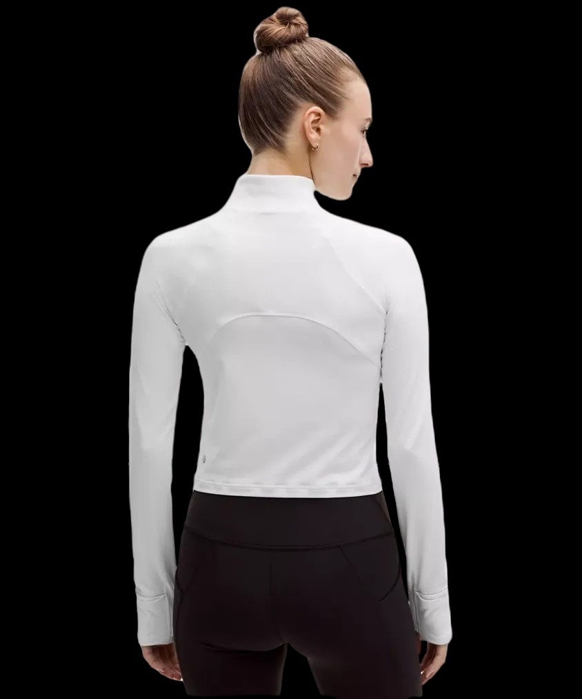Lululemon It's Rulu Cropped Half Zip Updated White - HypeFly India View 3