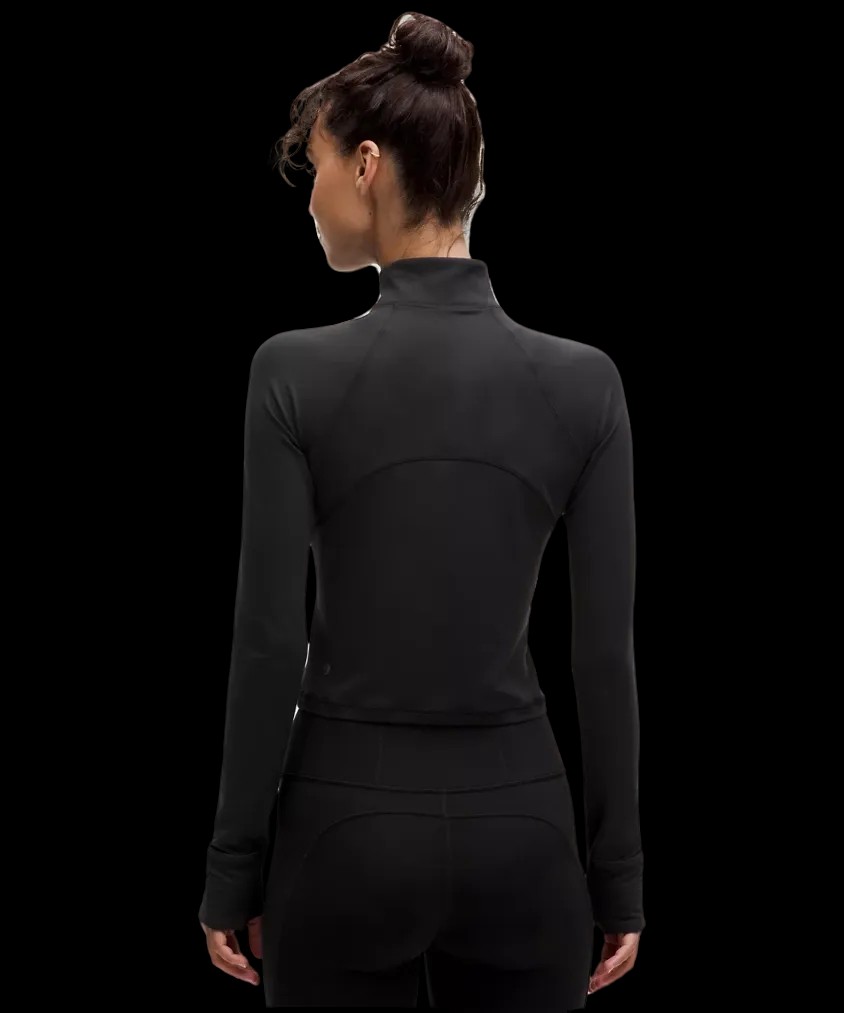 Lululemon It's Rulu Cropped Half Zip Updated Black - HypeFly India View 3