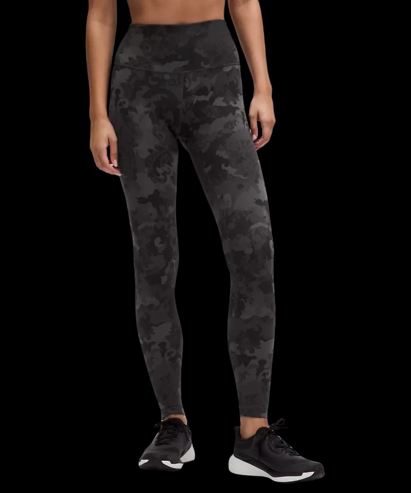 Lululemon Wunder Train High-Rise Tight 28" Hidden Heritage Lace Black Multi - HypeFly India View 1