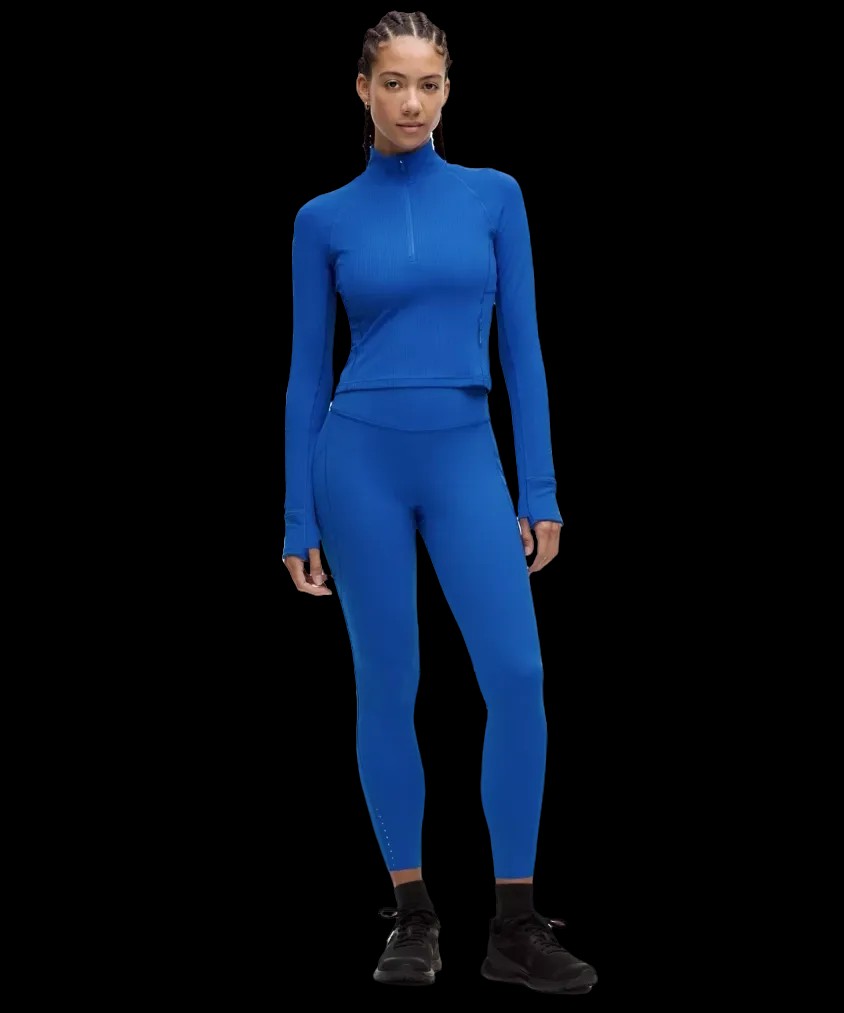 Lululemon Fast and Free High-Rise Tight 25” Pockets Updated Cerulean Blue - HypeFly India View 2