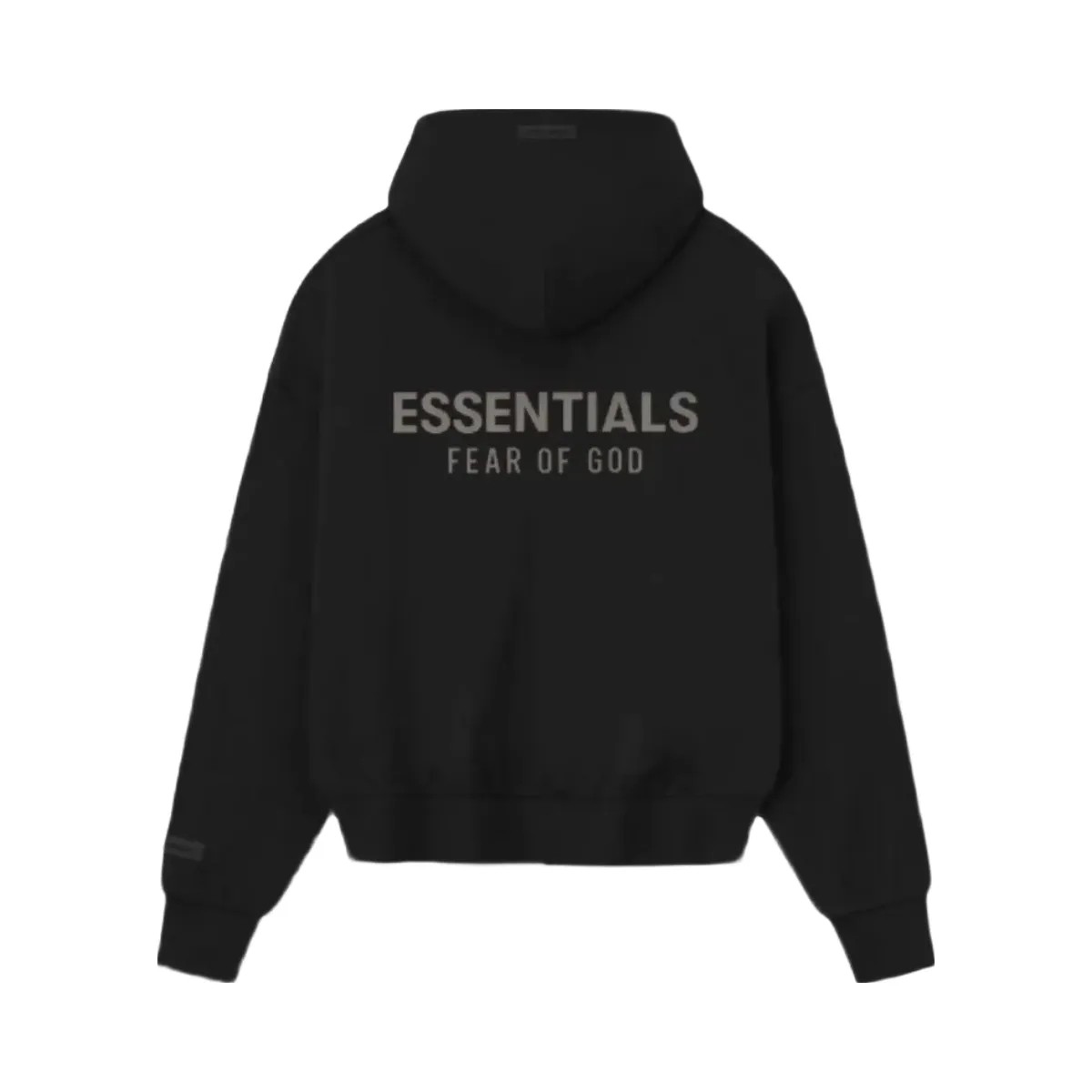Essentials Fear Of God Essentials Classic Fleece Zip Up Hoodie Jet Black - HypeFly India View 2