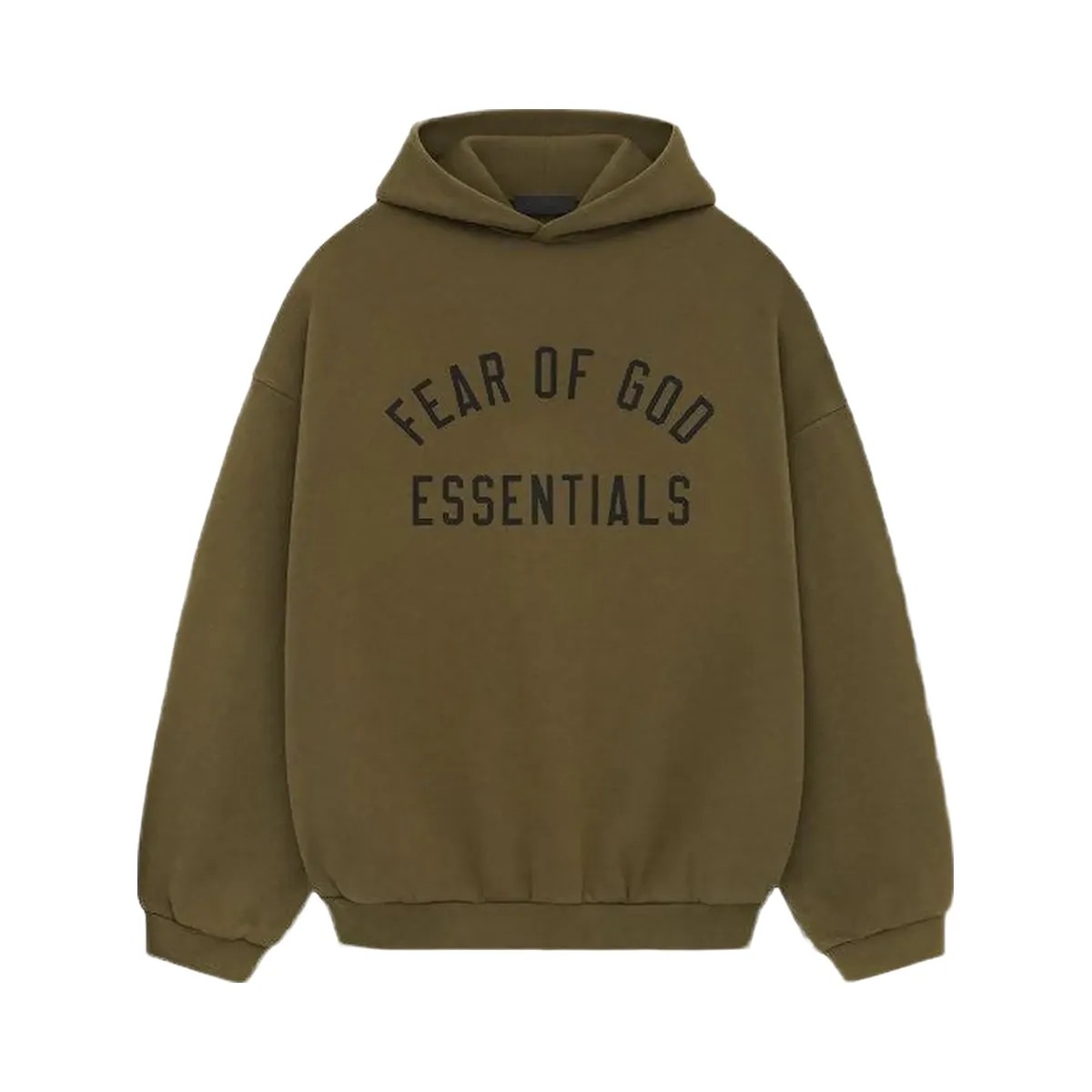 Essentials Fear Of God Essentials Fleece Hoodie Olive - HypeFly India View 1