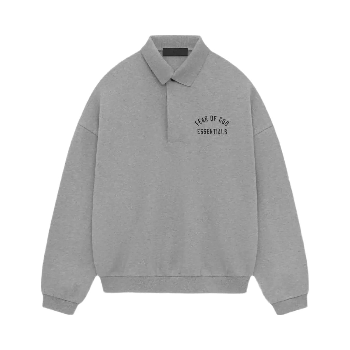 Essentials Fear Of God Essentials Fleece Polo Dark Heather - HypeFly India View 1