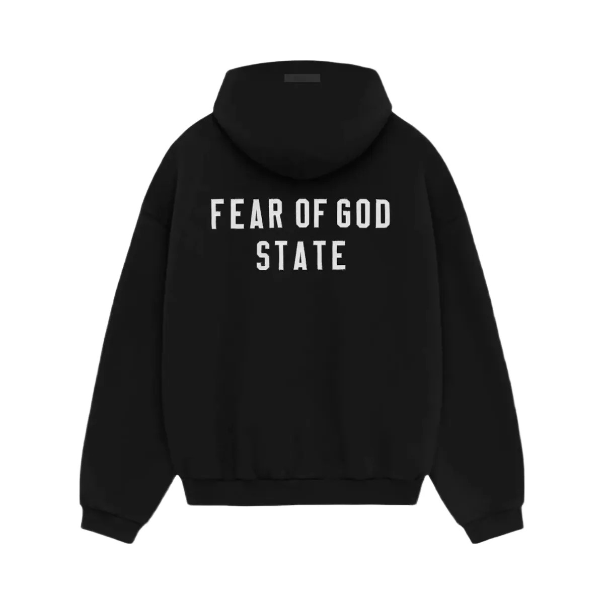 Essentials Fear Of God Essentials Heavy Fleece Fullzip Hoodieblack - HypeFly India View 1