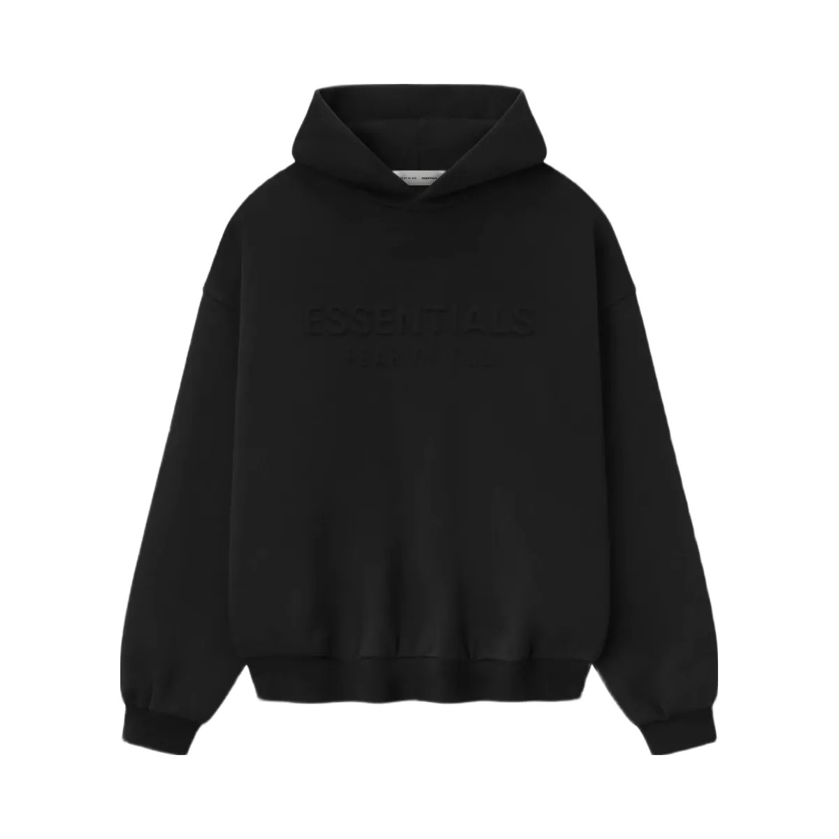 Essentials Fear Of God Essentials Hoodie Jet Black - HypeFly India View 3