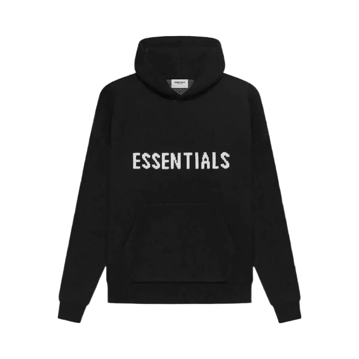 Essentials Fear Of God Essentials Knit Pullover Hoodie Ss21black - HypeFly India View 1