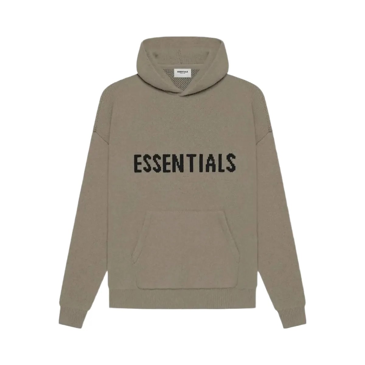 Essentials Fear Of God Essentials Knit Pullover Hoodie Ss21taupe - HypeFly India View 1