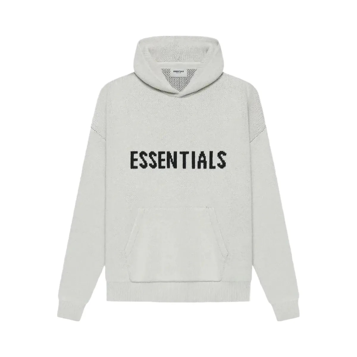 Essentials Light Oatmeal Knit Hoodie - HypeFly India View 1