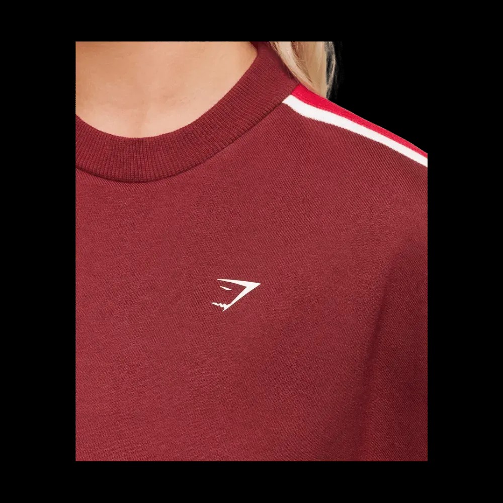 Gymshark Piping Midi Crew Neck Sets Red/Carmine Red/Soft White - HypeFly India View 4