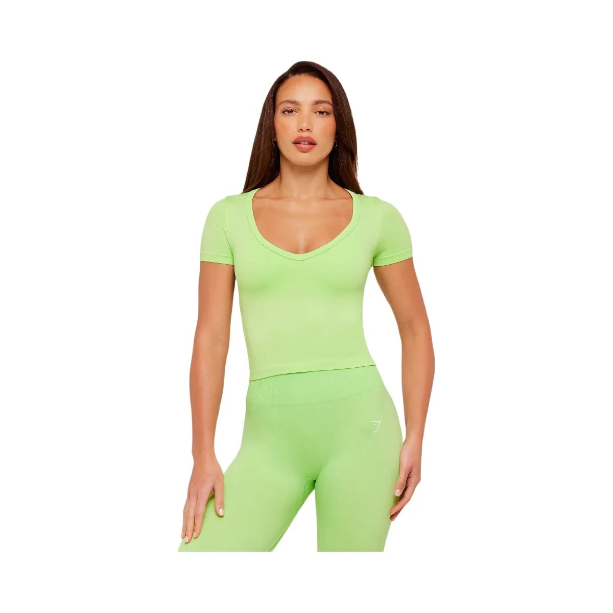 Gymshark Adapt Animal X Whitney Short Sleeve Top "Energy Gelato Green Sorbet Yellow" - HypeFly India View 1