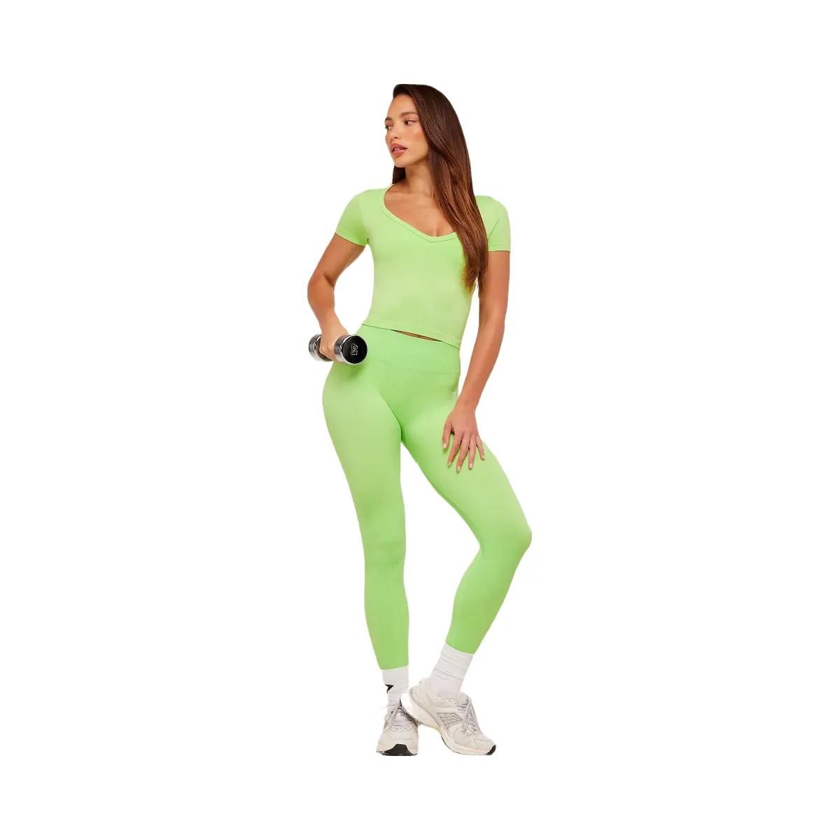 Gymshark Adapt Animal X Whitney Short Sleeve Top "Energy Gelato Green Sorbet Yellow" - HypeFly India View 5
