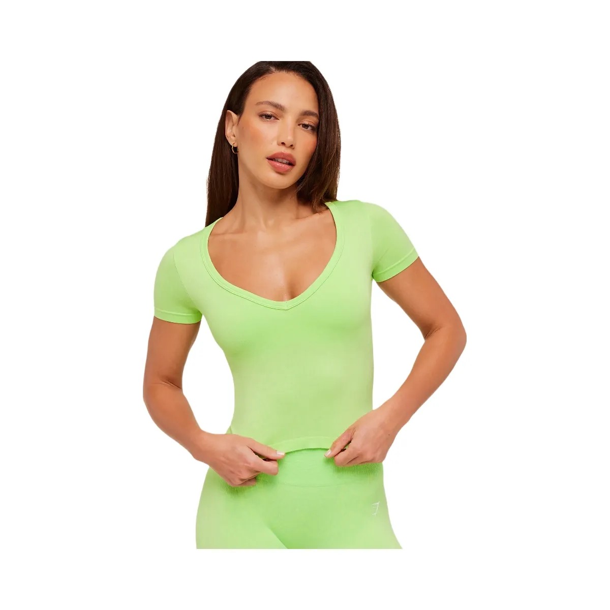 Gymshark Adapt Animal X Whitney Short Sleeve Top "Energy Gelato Green Sorbet Yellow" - HypeFly India View 6