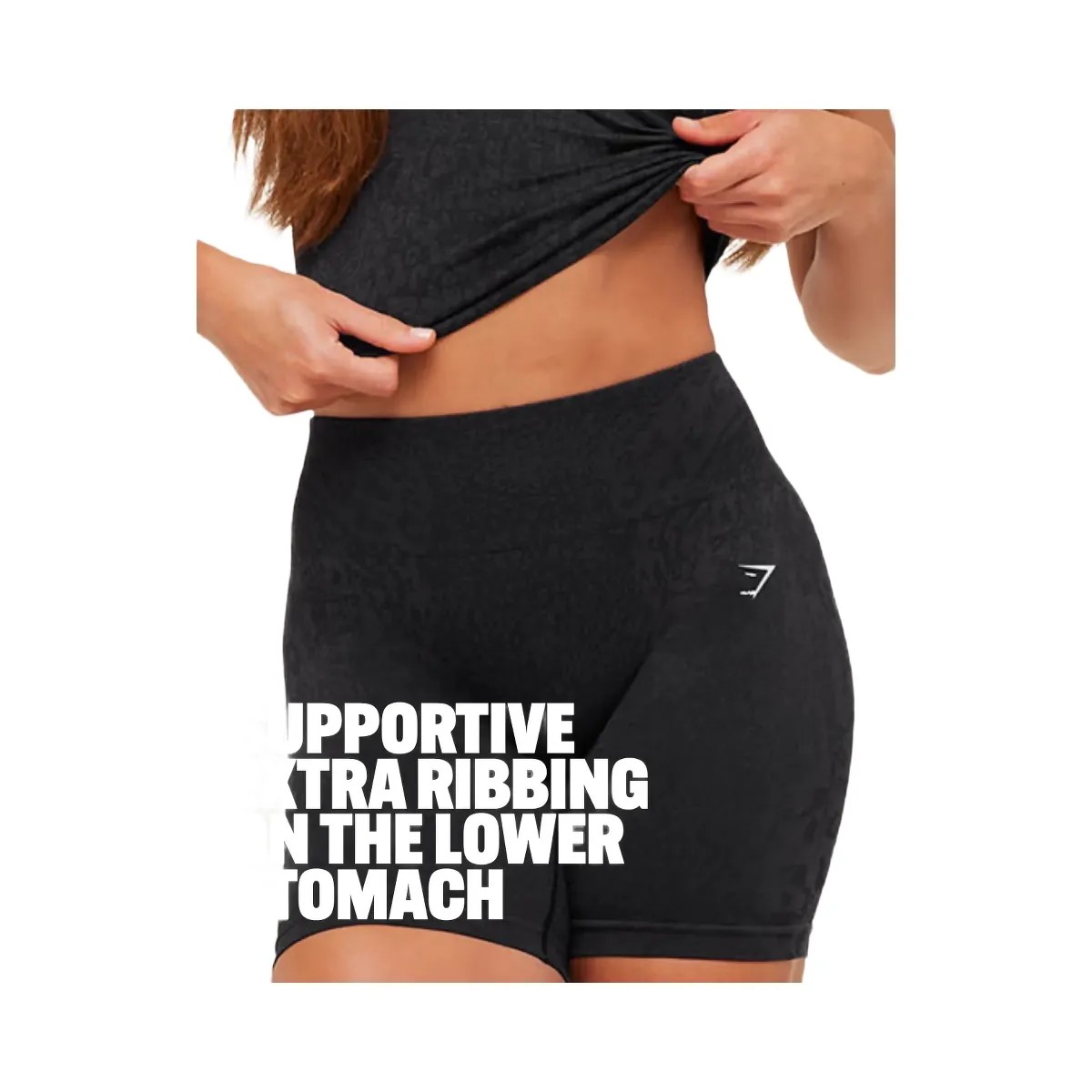 Gymshark Adapt Animal X Whitney Shorts "Black Asphalt Grey" - HypeFly India View 2