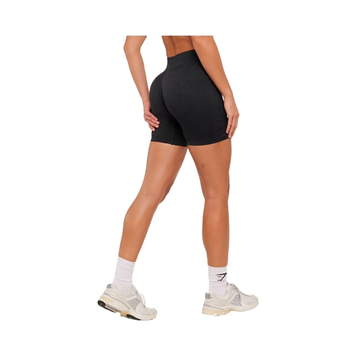 Gymshark Adapt Animal X Whitney Shorts "Black Asphalt Grey" - HypeFly India View 3