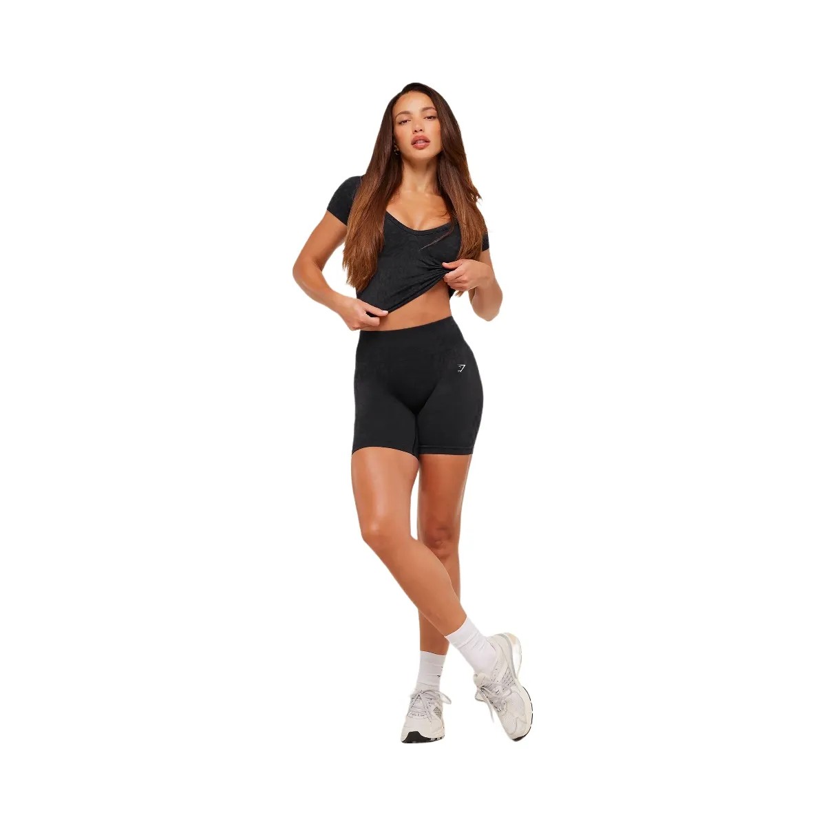 Gymshark Adapt Animal X Whitney Shorts "Black Asphalt Grey" - HypeFly India View 5