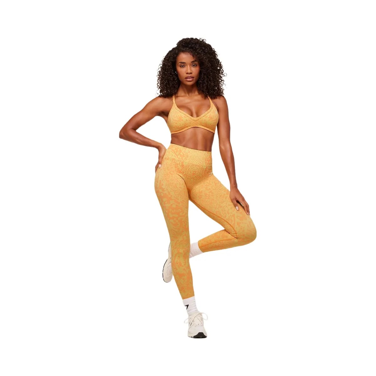 Gymshark Adapt Animal X Whitney Sports Bra "Sorbet Yellow Dayglow Peach" - HypeFly India View 5