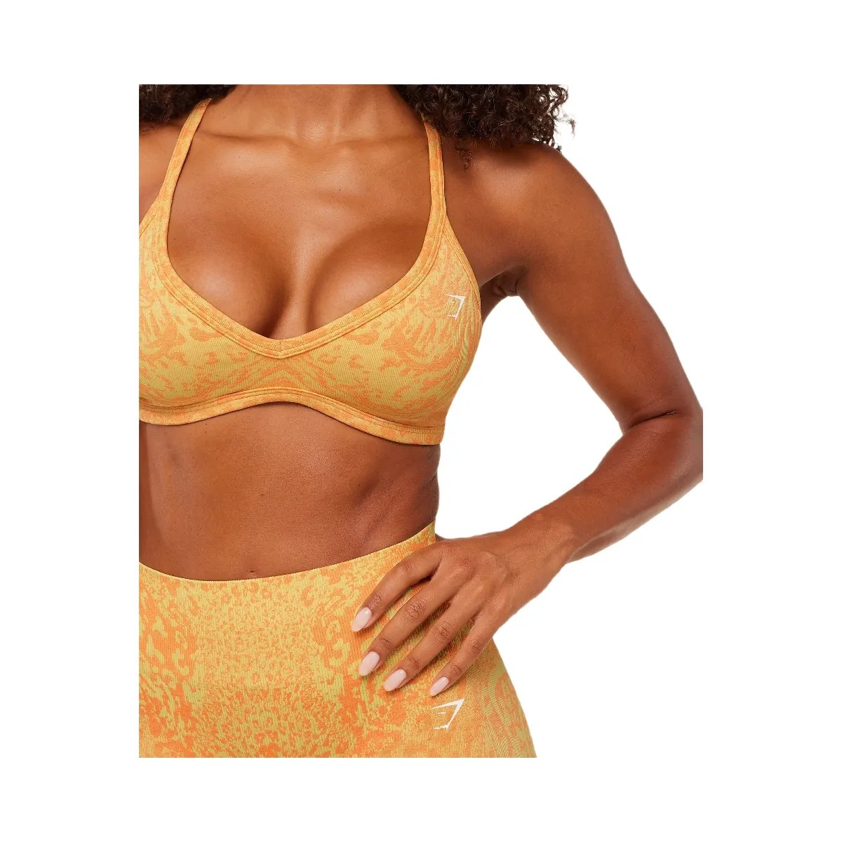 Gymshark Adapt Animal X Whitney Sports Bra "Sorbet Yellow Dayglow Peach" - HypeFly India View 6