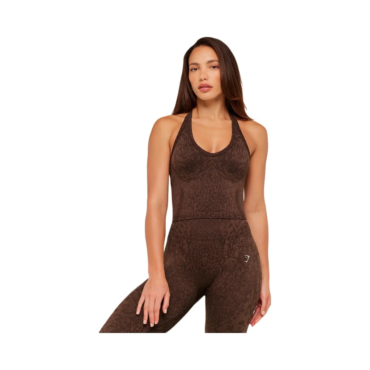 Gymshark Adapt Animal X Whitney Tank Top with Shelf "Archive Brown Soft Brown" - HypeFly India View 1
