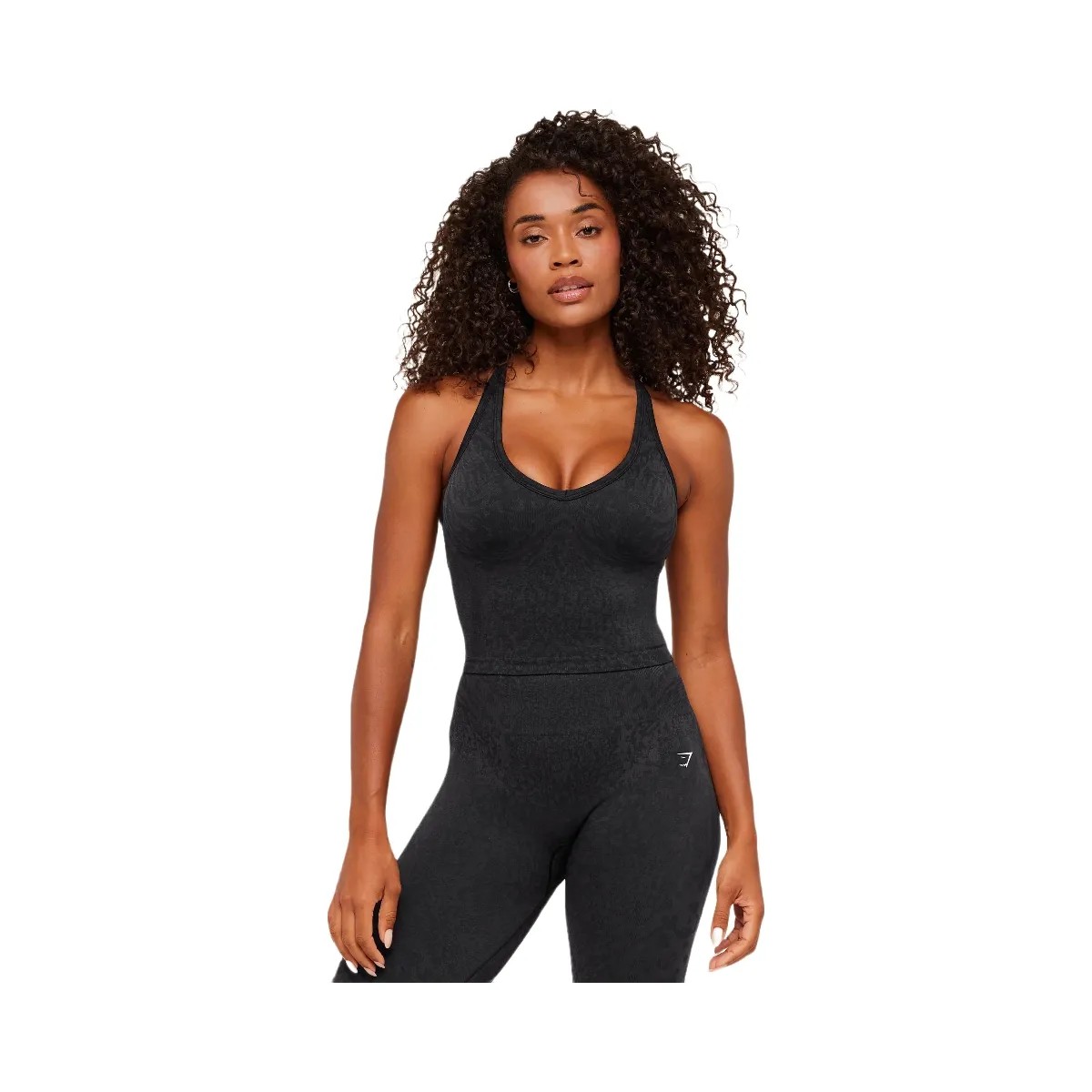 Gymshark Adapt Animal X Whitney Tank Top with Shelf "Black Asphalt Grey" - HypeFly India View 1