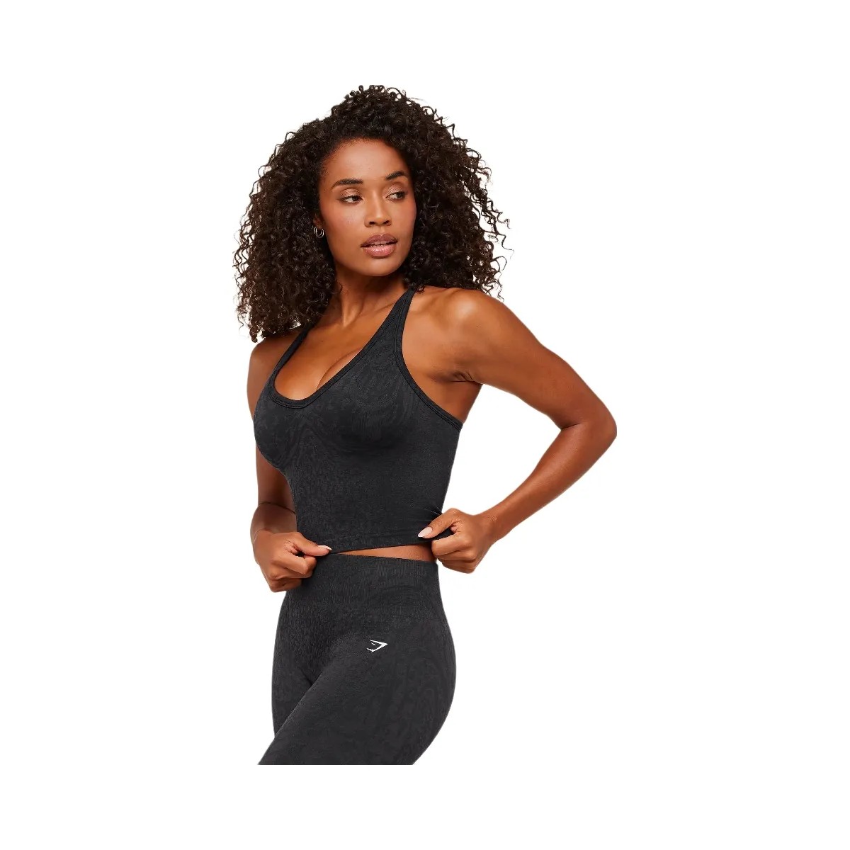 Gymshark Adapt Animal X Whitney Tank Top with Shelf "Black Asphalt Grey" - HypeFly India View 4